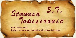Stanuša Topisirović vizit kartica